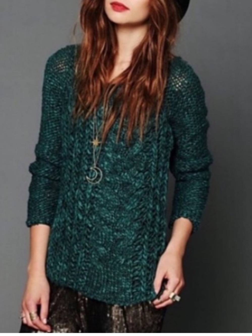 Free People Chunky Cable Sweater